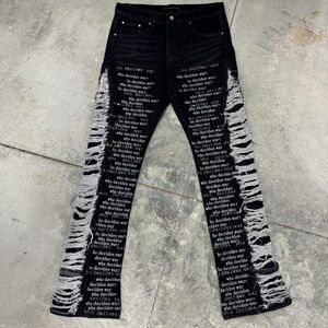 Who Decides War Stylish Black Distressed Men's Jeans